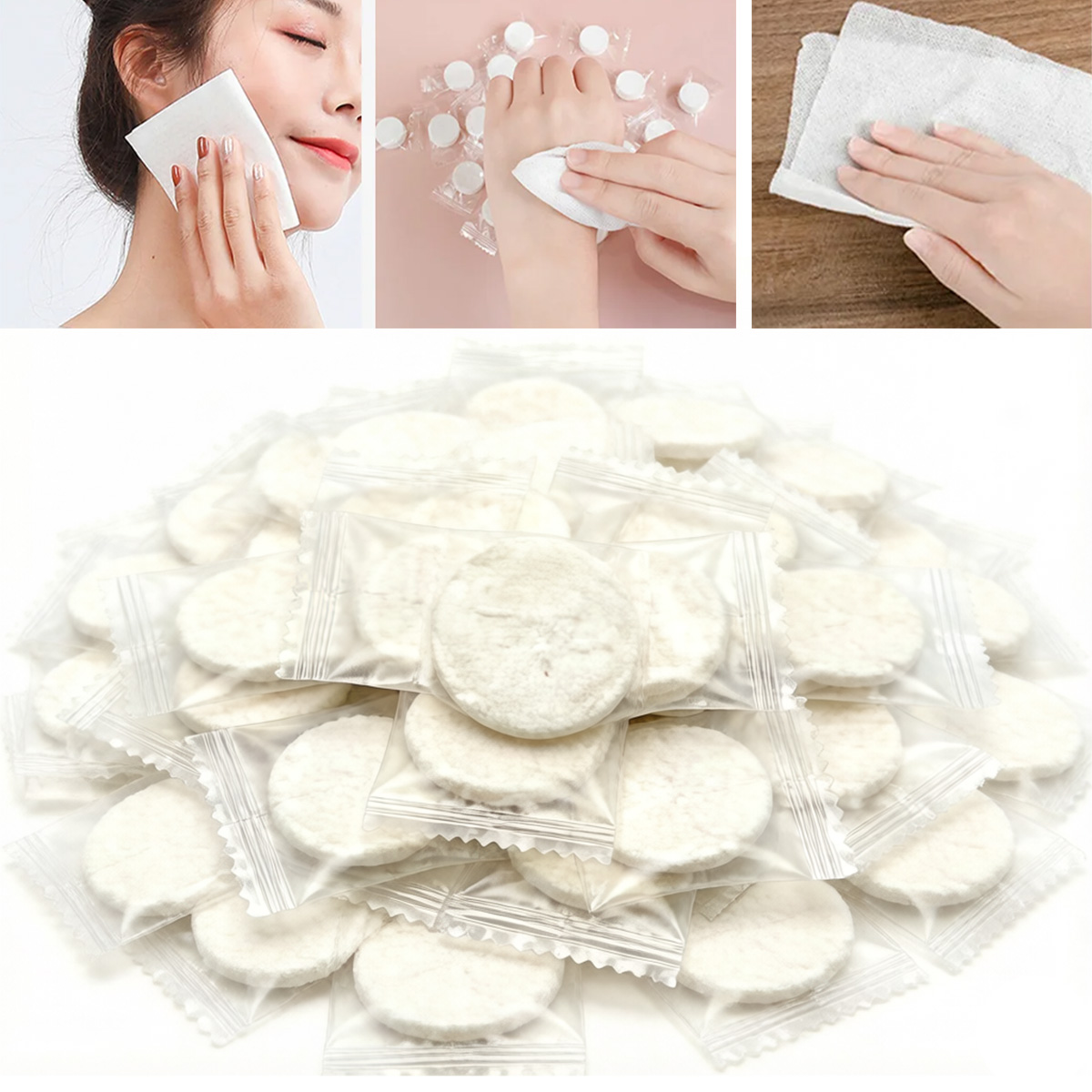 Home Textiles Face Towel - 100 lingettes compressées portables jetables pour